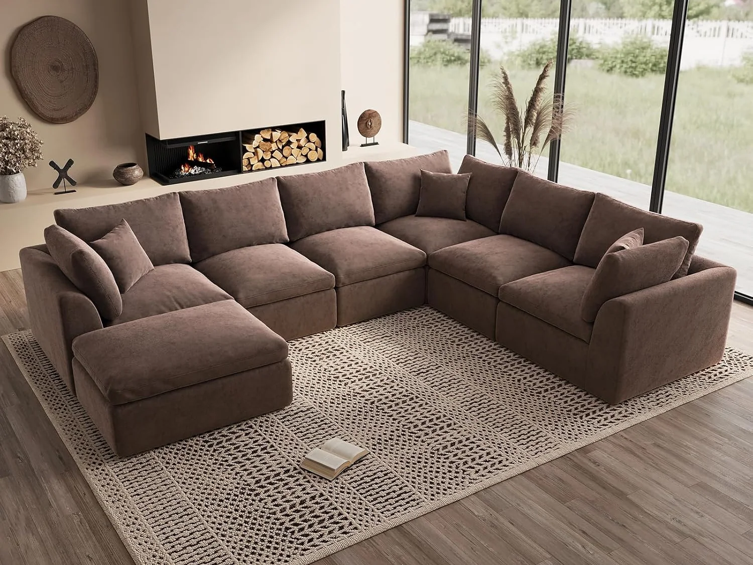 Ohllob 7-Seat Cloud Island in Coffee Brown