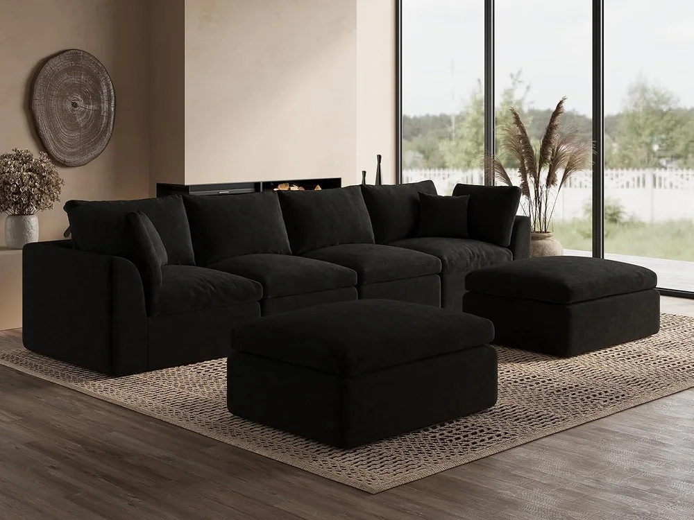 Ohllob Cloud Ottoman Module in Black, view 3