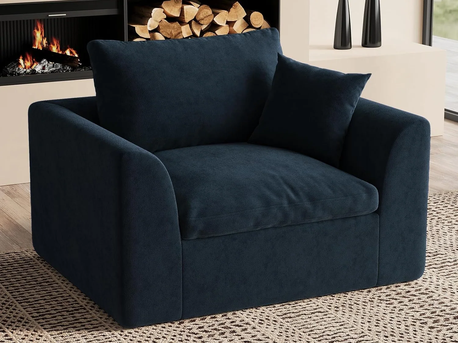 Ohllob 48.6" Cloud Single Seat in Dark Blue