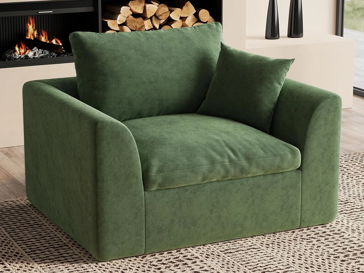 Ohllob 48.6" Cloud Single Seat in Green