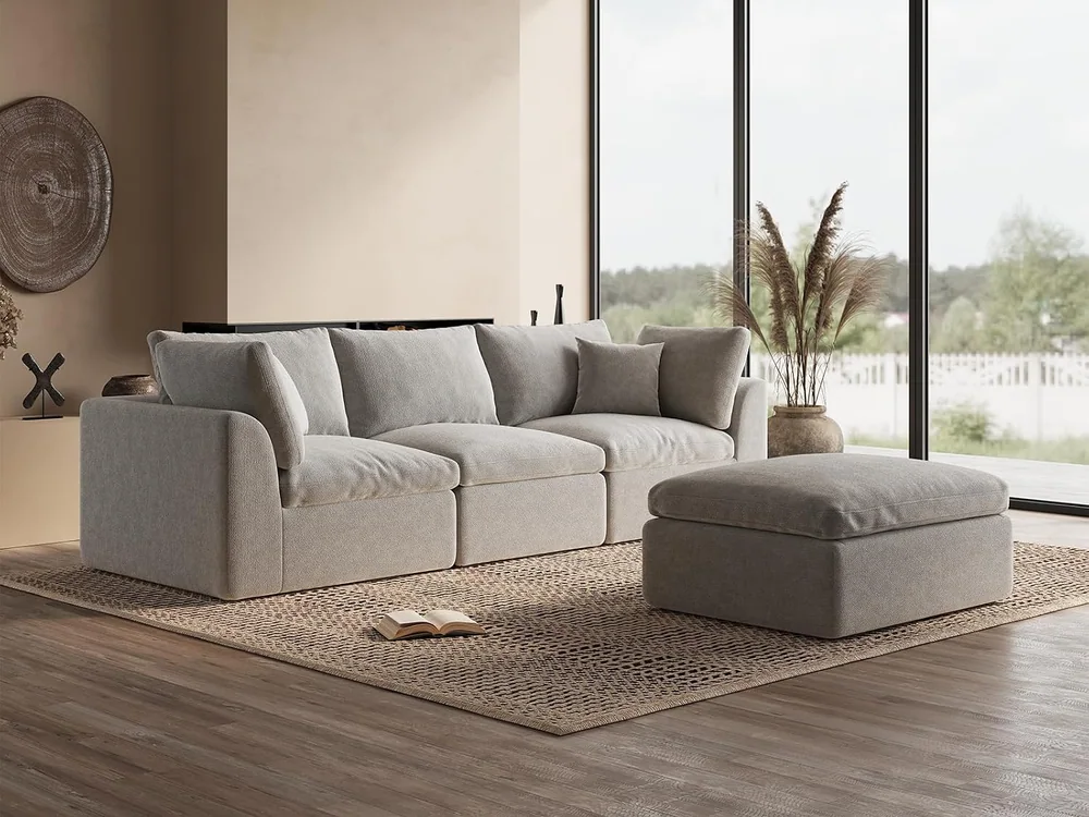Ohllob 110" Cloud L Sectional in Light Grey, view 2