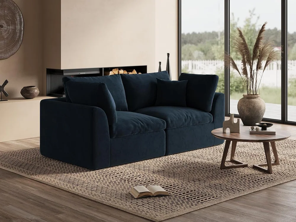 Ohllob 78.9" Cloud Loveseat in Dark Blue, view 2