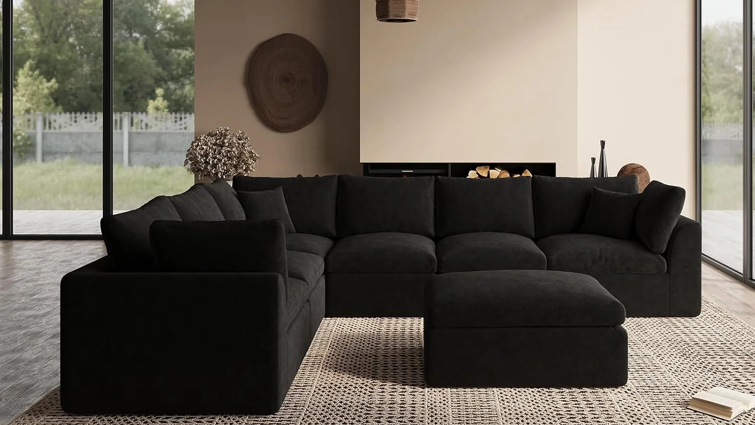 Ohllob Cloud Ottoman Module in Black