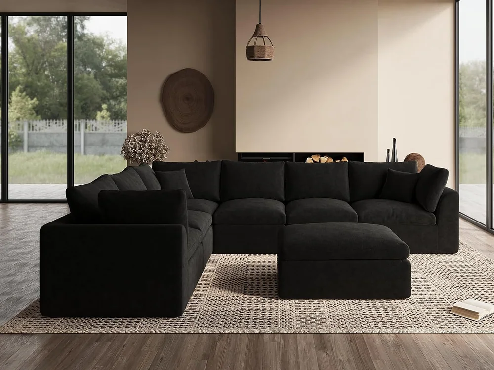 Ohllob Cloud Ottoman Module in Black, view 4